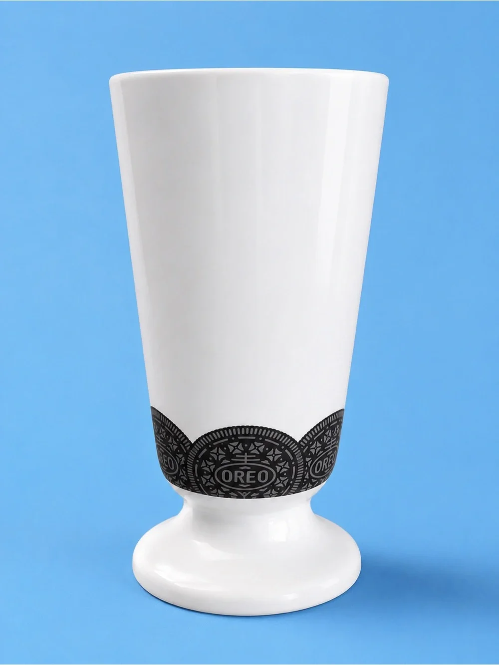 OREO White Ceramic Recipe Sunday Collectible Milkshake Glass with Blue Logo 💙💙💙